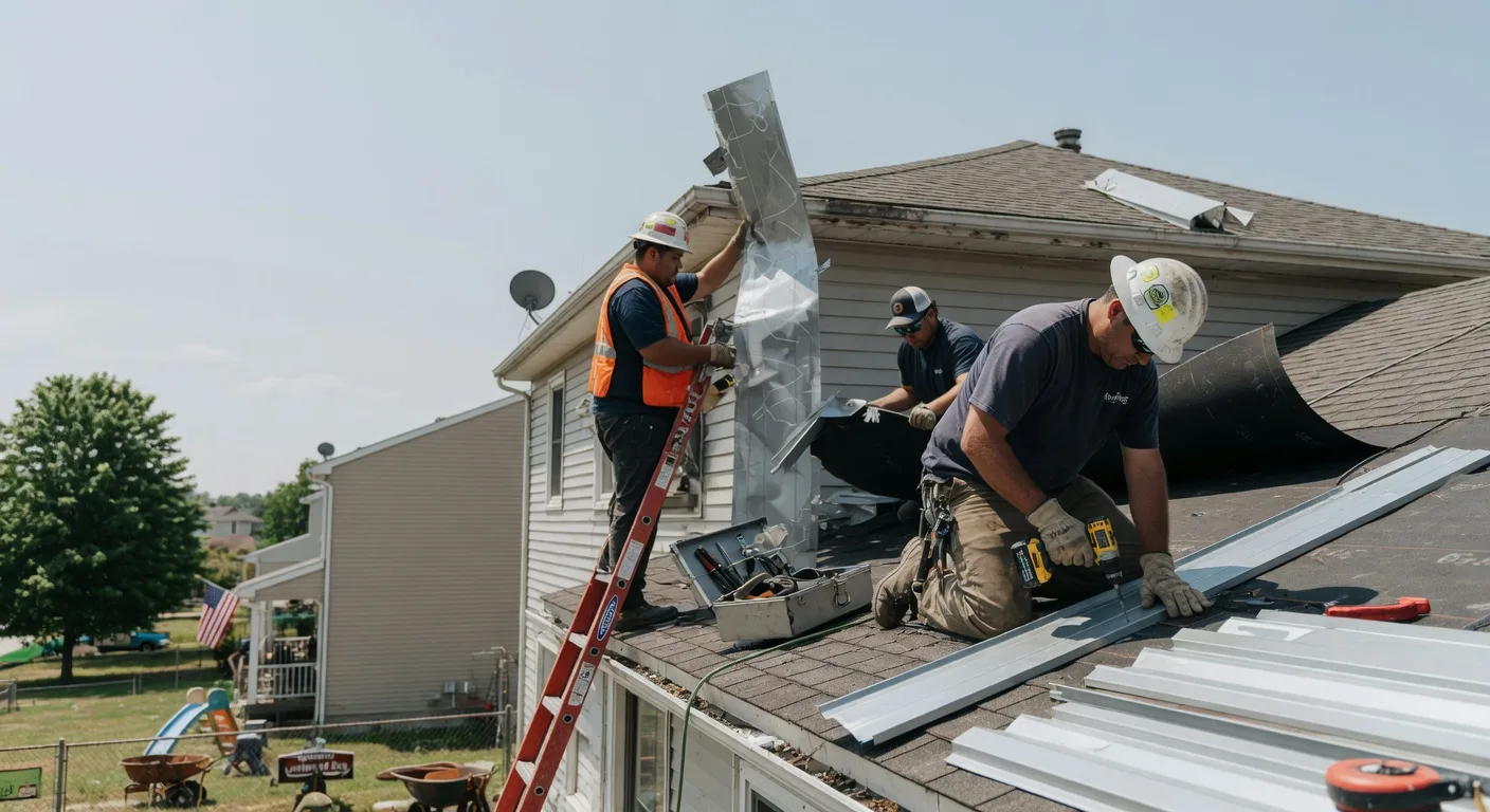 Storm Damage Metal Roof Repair in New Paris, PA